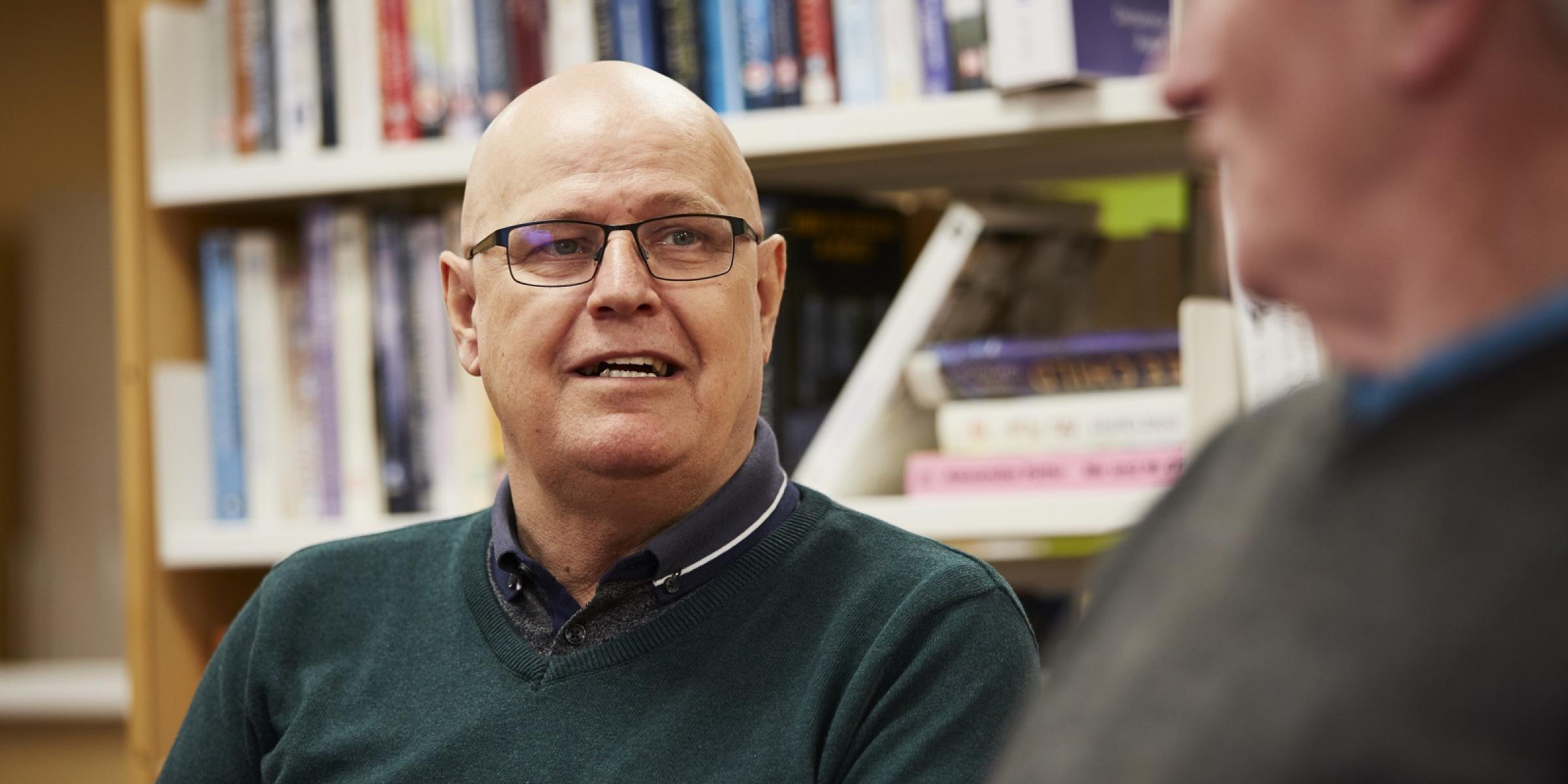 A man with dementia at work